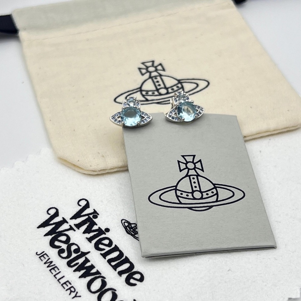 Vivienne Westwood Aquamarine Mermaid Tears Earrings
